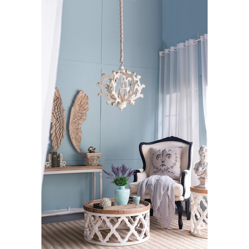 Lustre en bois 6 lumières
