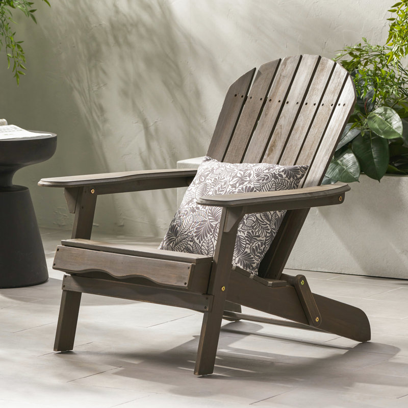 Foldable Gray Wood Seat, Ideal For An Outdoor Retreat Rustic Style Chair, Gray, Made From Living, Gray