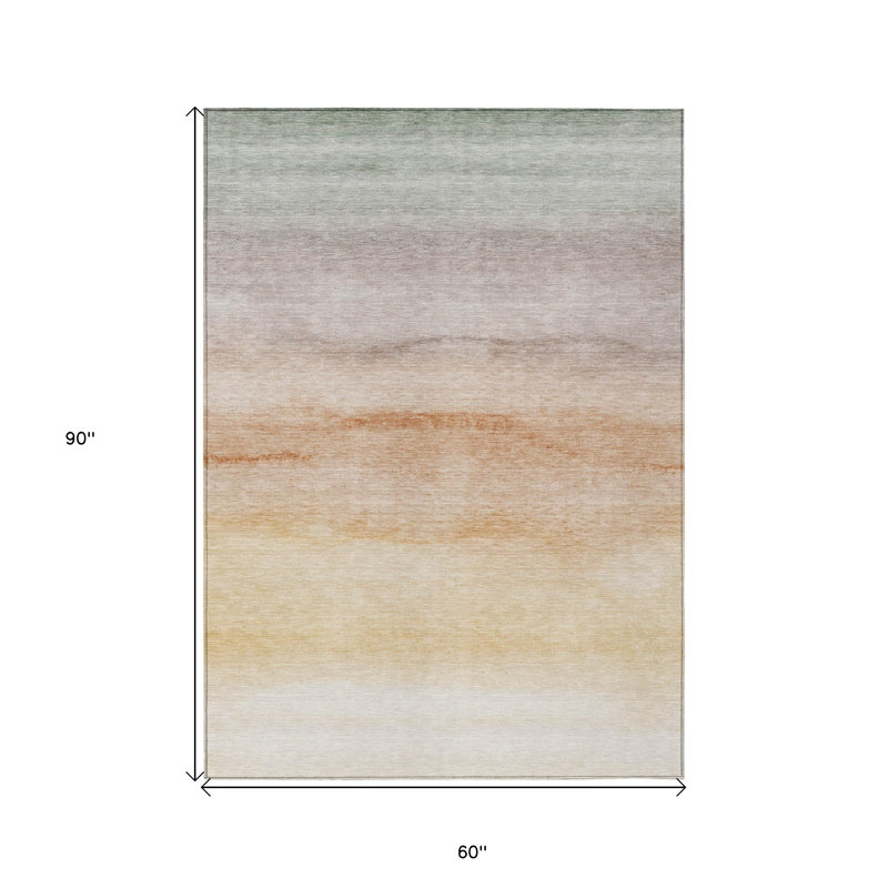 Tapis extérieur lavable rayé corail 5 pi x 8 pi