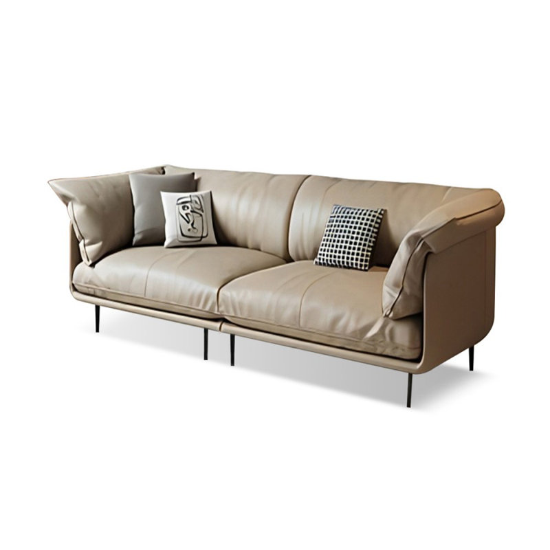 Coussin modulaire en cuir véritable, Kaki, H 34,65 po x l 93,7 po x P 37,4 po