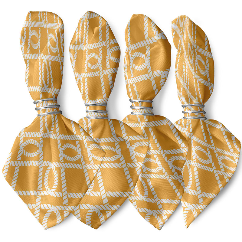 Ensemble de serviettes 4 pièces Ludwig, L 18 po x L 18 po, Jaune