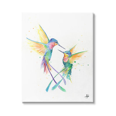 «Rainbow Birds Flying Duo» par Marc Allante - impression sur toile tendue