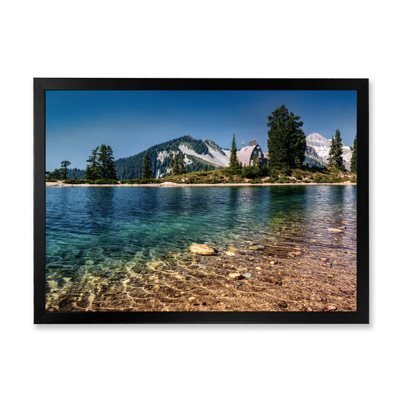 Nature, paysage, montagnes, rivière II - décoration murale sur toile Lake House, H 16 po x l 32 po x P 1 po