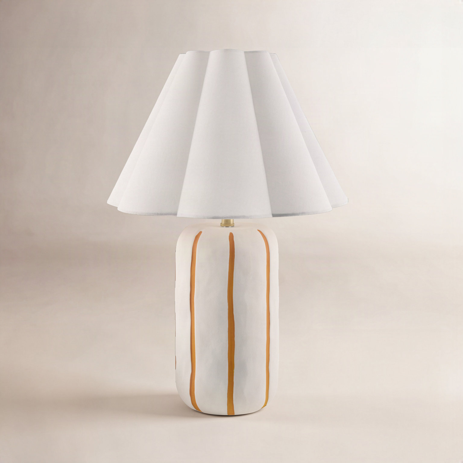Ceramic Table Lamp, Orange, 25"H x 18"W x 18"D