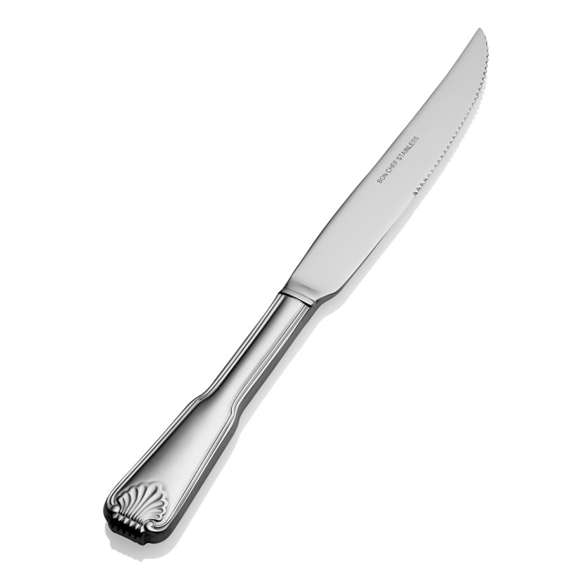 Bon Chef Shell 12 Piece Stainless Steel Steak Knife Set