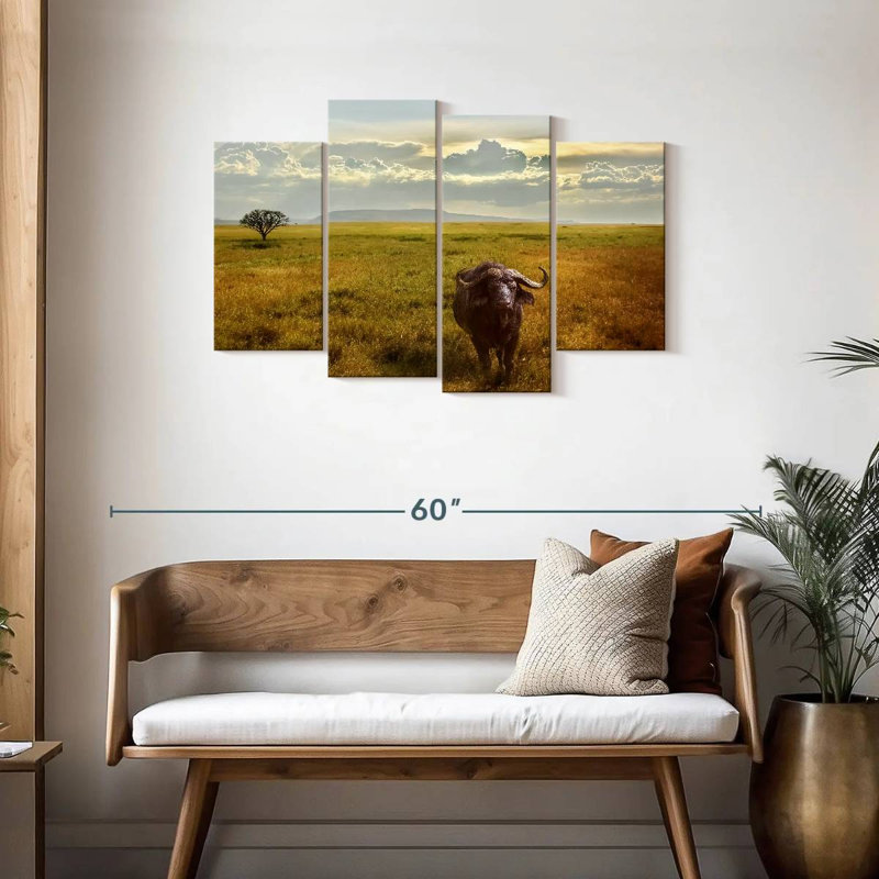 Buffle d'Afrique Brampt au Serengeti, H 27 po x l 43 po