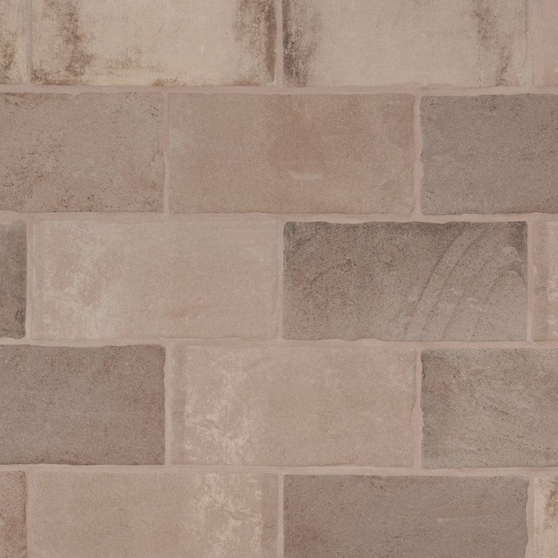 Carrelage mural en céramique aspect terre cuite 3,93 "x 7,87" Souk (caisse de 10,76 pieds carrés / caisse), Taupe