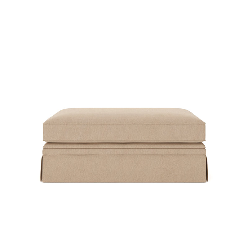 Repose-pieds rembourré avec rangement Shelby, Velours performance pain grillé Bella