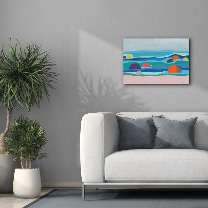 «Marine Layers No. 4» par Jan Weiss, art mural sur toile, H 18 po x l 26 po x P 0,75 po