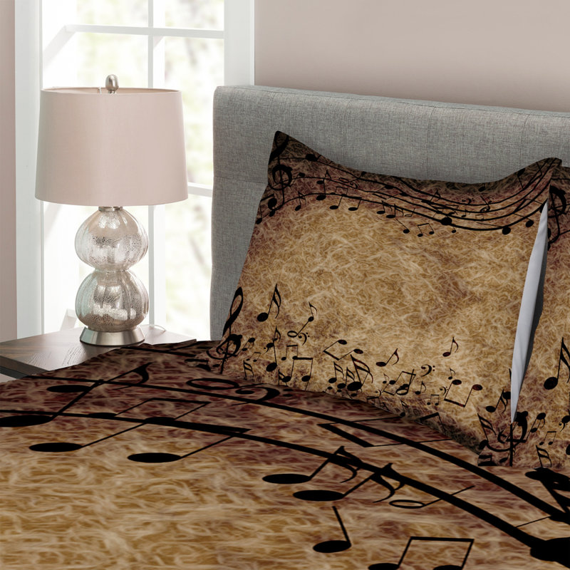 Black/Brown Microfibre Bedspread, 220 x 264 cm