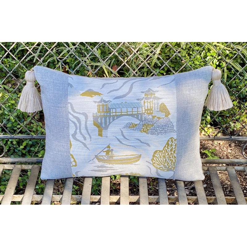 Pagoda Lumbar Indoor/Outdoor Pillow Cover & Insert
