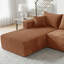 Méridienne modulaire, rouleau de compression, aucun assemblage requis, flanelle revêtue de ressorts ensachés pour le salon, orange-547281485-551921344