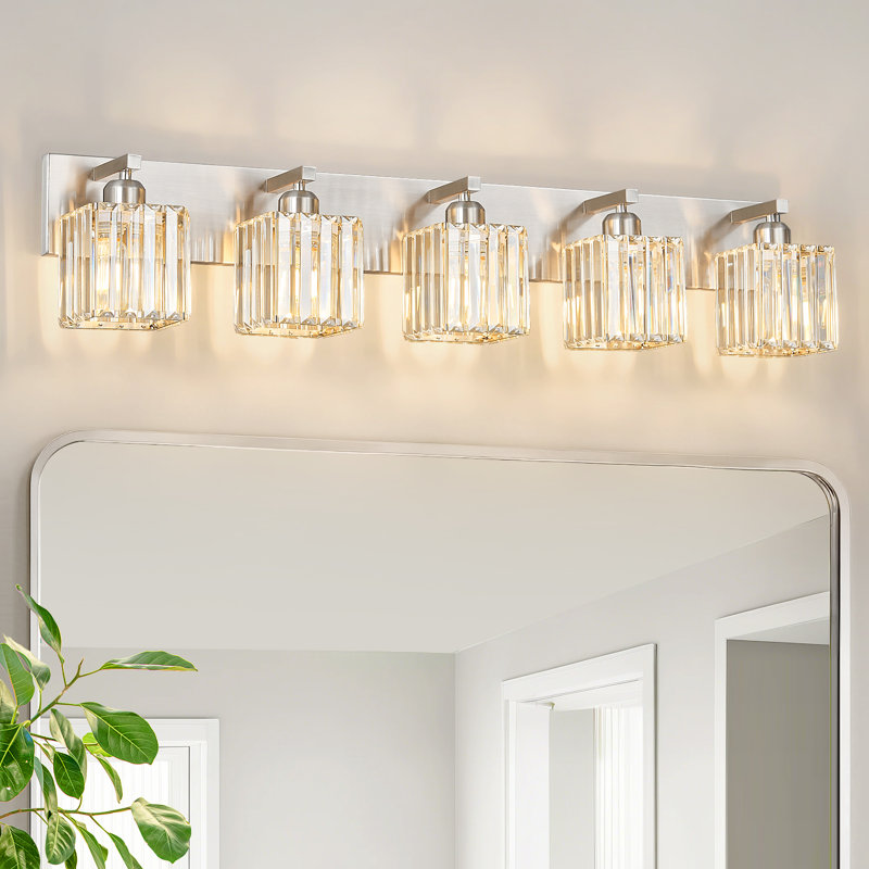 Lanceton Dimmable Vanity Light, 5 Lights, Sand Nickel