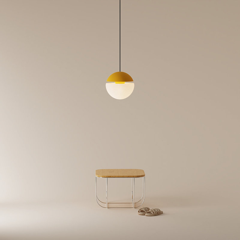 Cora Pendant Light, Mustard, White