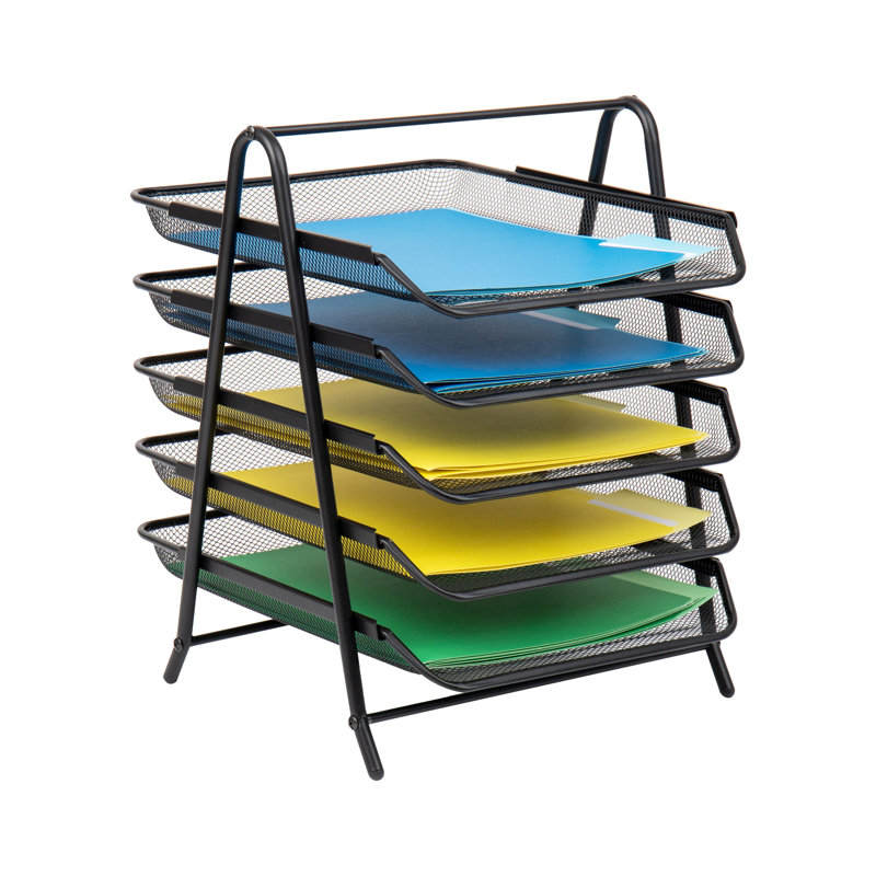 Mind Reader Paper Tray and File Folder Set, Desktop Organizer, Metal, 11.75"L x 14"W x 14.5"H