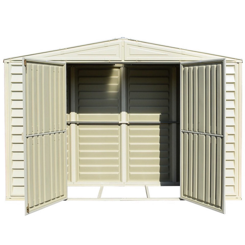 Beige 10.5 ft. x 2.8 ft. Vinyl Storage Shed Kit
