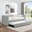 Lit de jour simple, canapé-lit rembourré, le bas se retire pour former un lit, tissu en velours côtelé rayé (86 po x 43,5 po x 34 po)-1057879212