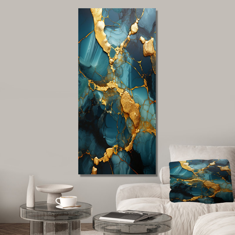Agate topaze dorée et verte granite IV, Toile tendue, 40" H x 30" W