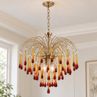 Lustre rétro en cristal 22 po