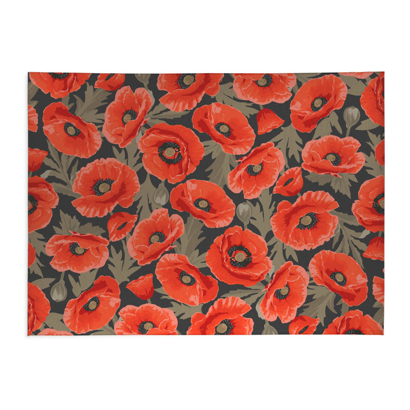 Poppie Soft Step Outdoor Area Rug, Charcoal, Rectangle 3' x 2'