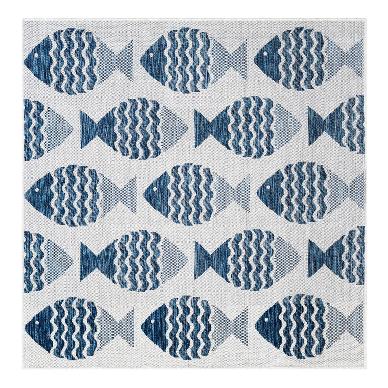 Tapis intérieur / extérieur d'extérieur Coastal, Carré 7 pi 10 po