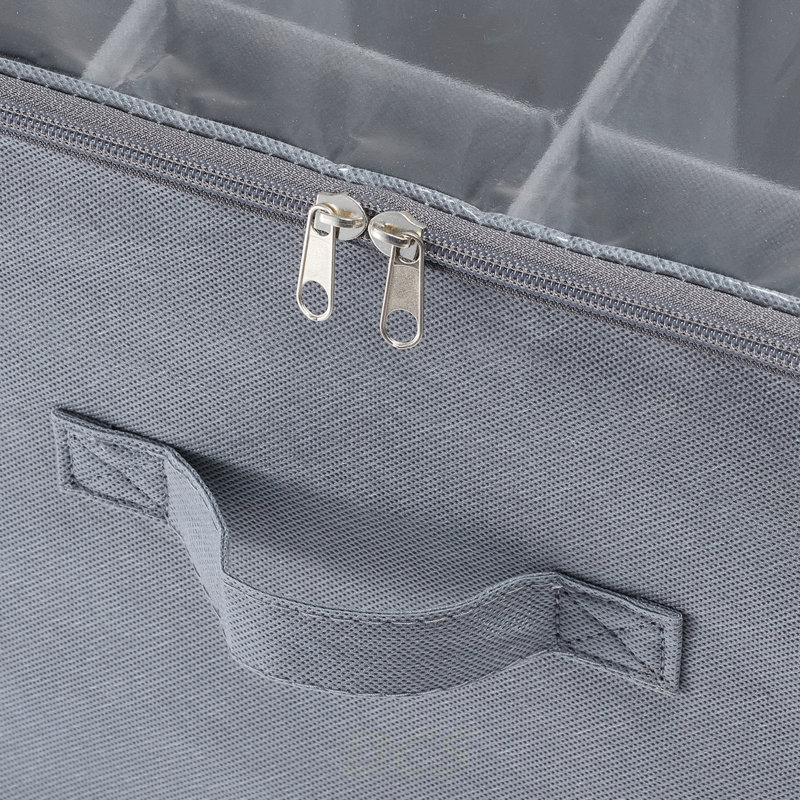Rangement pour chaussures sous le lit, 1 paquet, 16 compartiments, compartiments de rangement pour boîte à chaussures sous le lit, séparateurs réglables, rangement pour sandales avec fenêtre transparente, poignées respirantes et renforcées, rangement pour chaussures