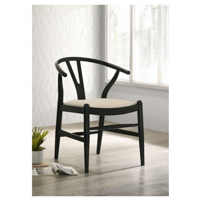 Ensemble de chaises d'appoint à chevrons en bois noir Camerota (ensemble de 2)