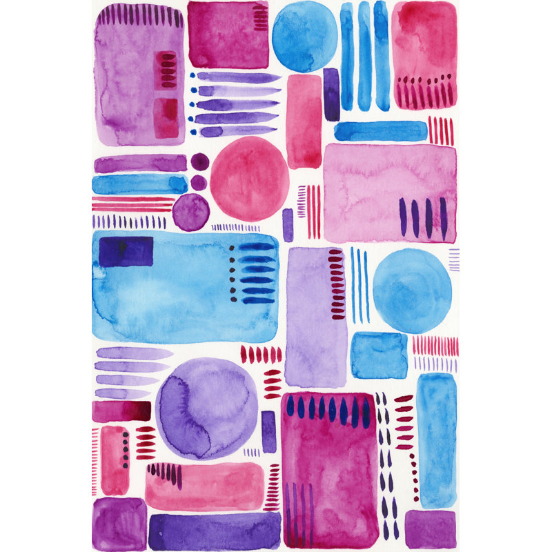 Mod Shapes II by Regina Moore - No Frame Painting on Canvas, 46cm H x 30cm W