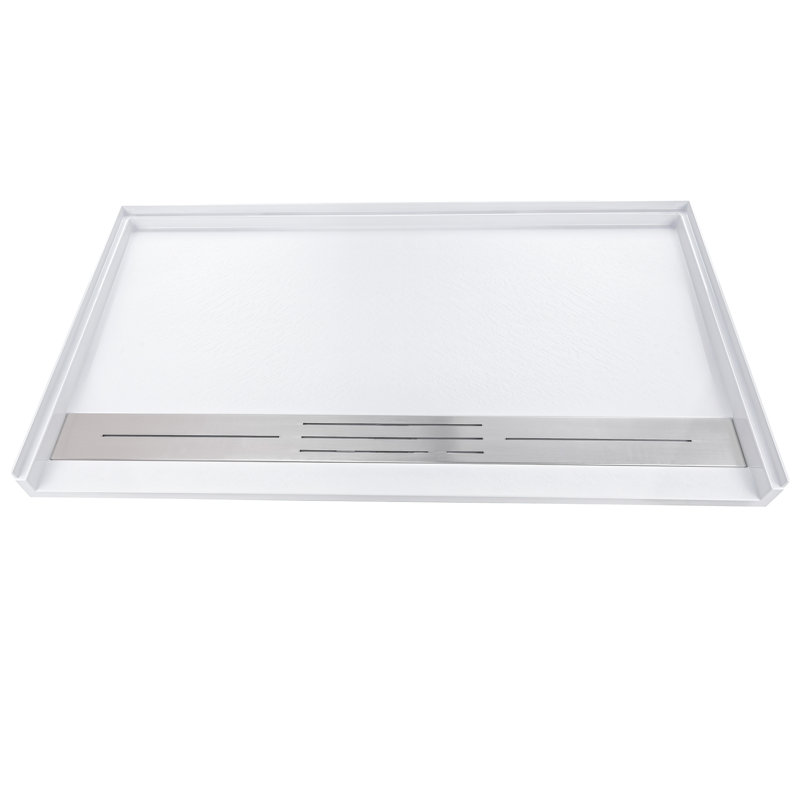Ella SMC Shower Pan Center Trench Drain 37.5" x 61.5"
