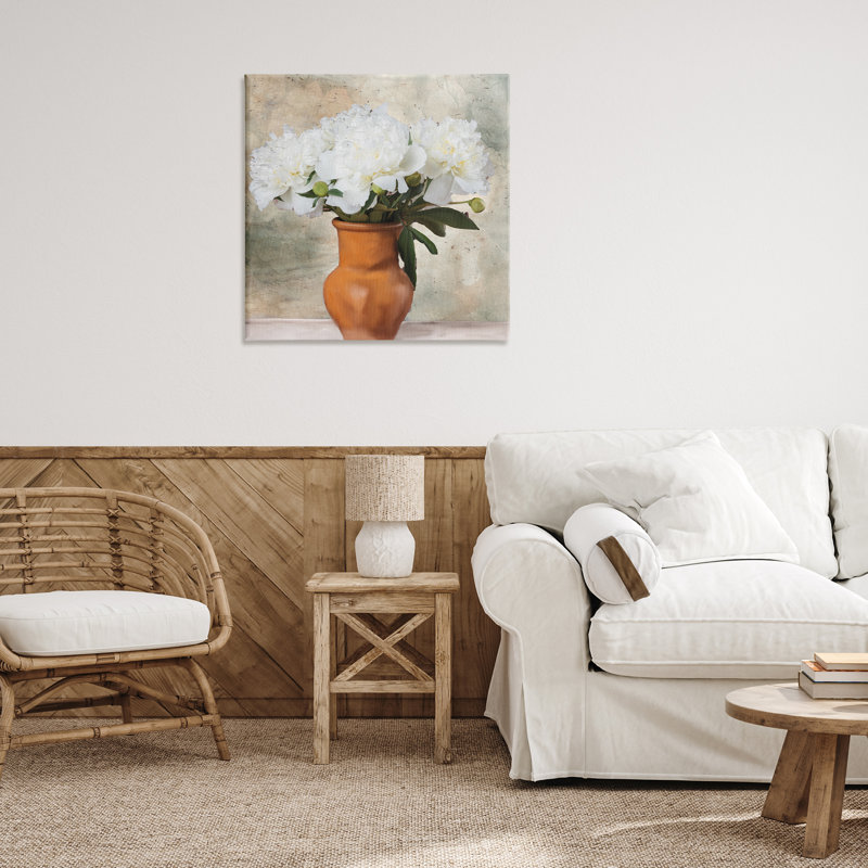 Art mural sur toile rustique en terre cuite par Kim Allen, H 30 po x l 30 po