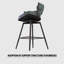 Tabouret de bar en cuir technique avec tabourets pivotants à 360 °, tabouret de bar rembourré, tabouret de bar et repose-pieds-1614766954-1614766953