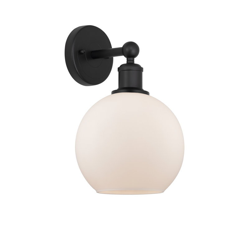 Ellington Steel Armed Sconce, Matte Black, Matte White