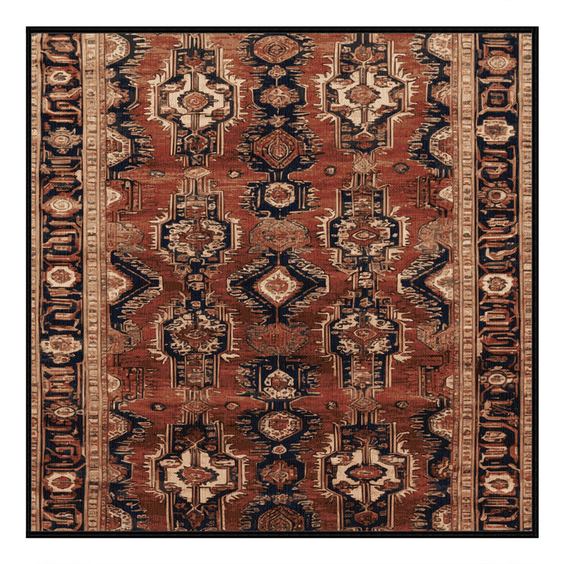 Machine Washable Persian Brown Area Rug, Square 4'