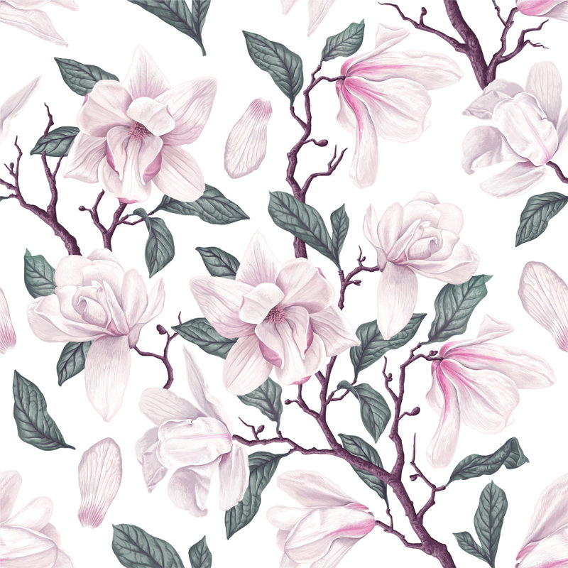 Floral Wall Mural, 8.33' W x 8.33' L