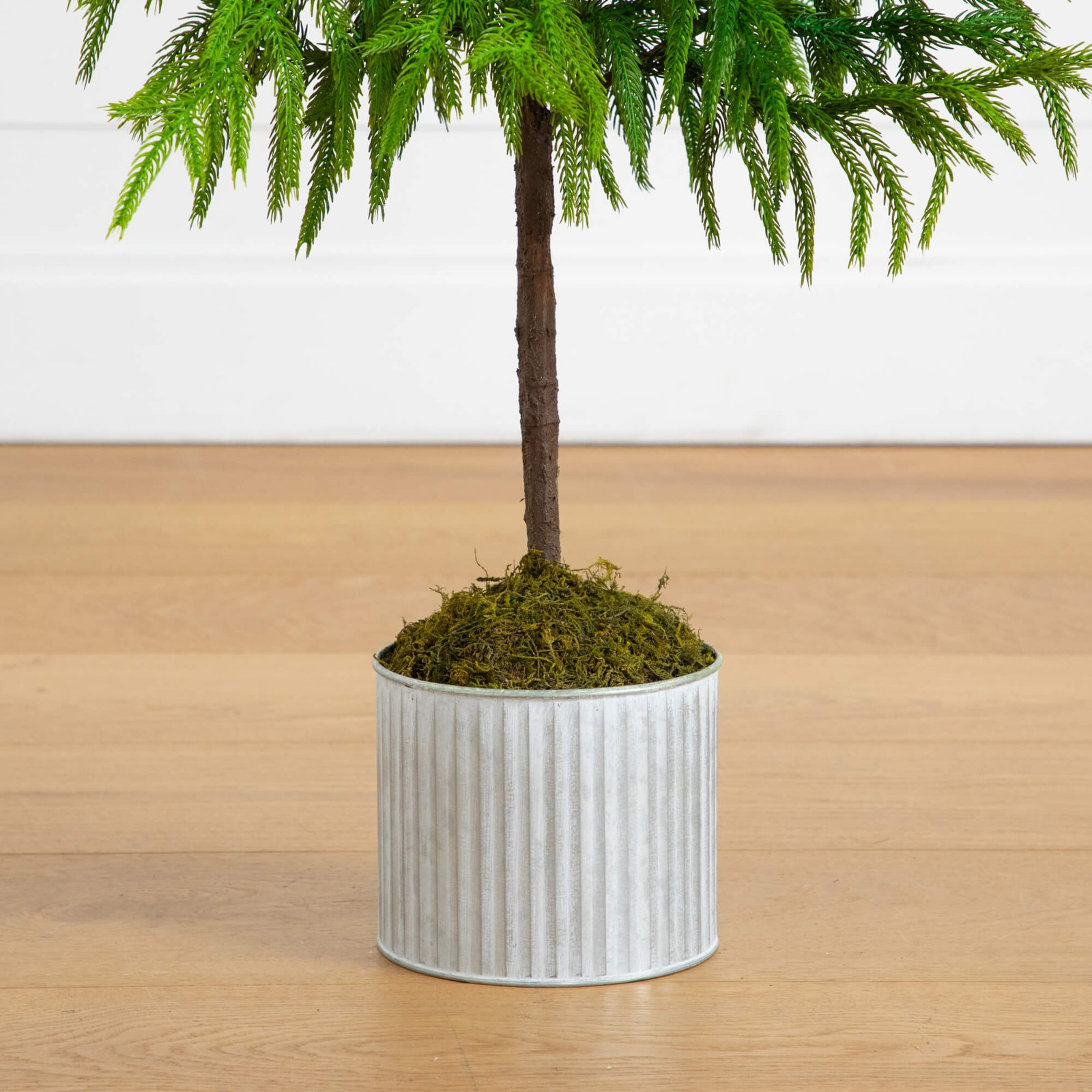 3Ft. Artificial Real Touch Norfolk Island Pine In Metal Tin Planter With Natural Look