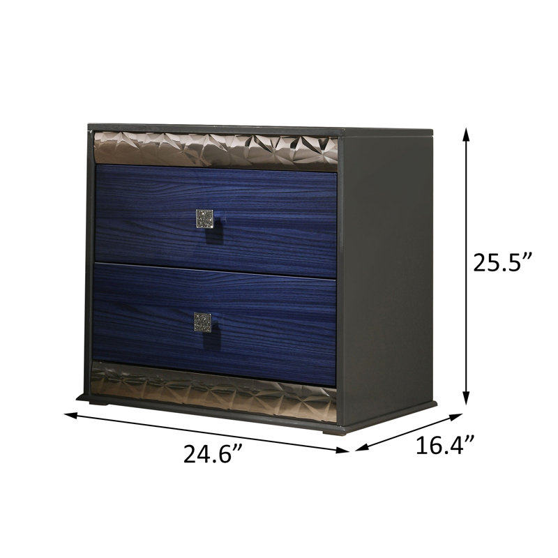 Nightstand, Ash Gray/Indigo Blue