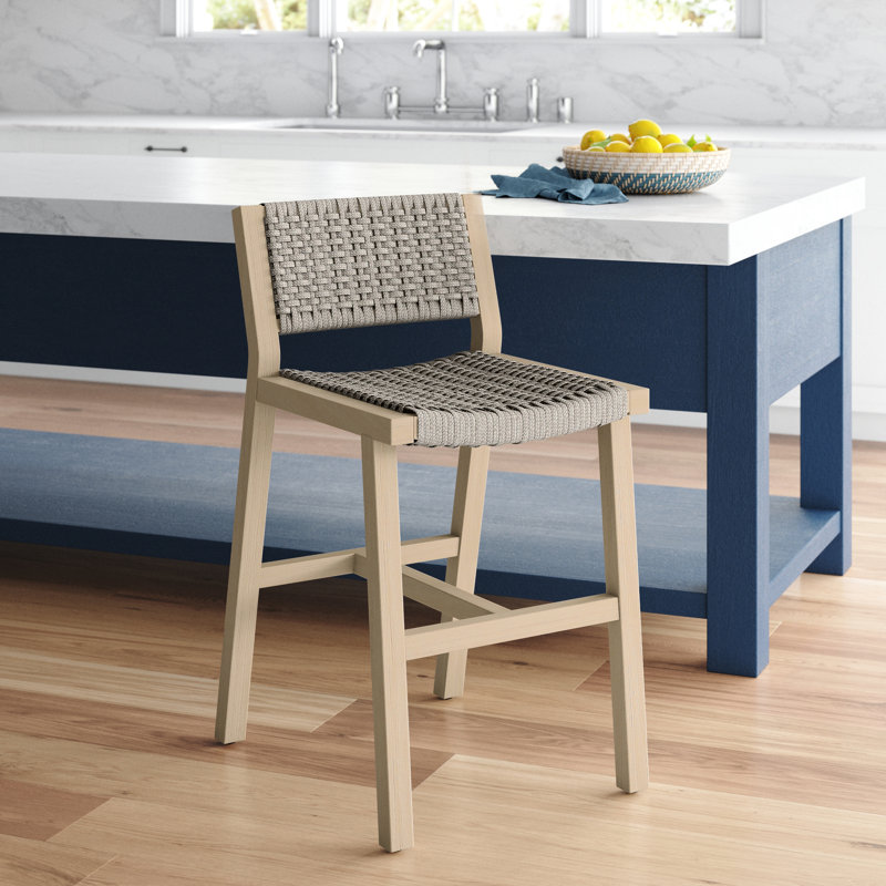 Tabouret de bar 29 po Shea, Brun délavé, Corde grise, Tabouret de comptoir (siège d'une hauteur de 26 p