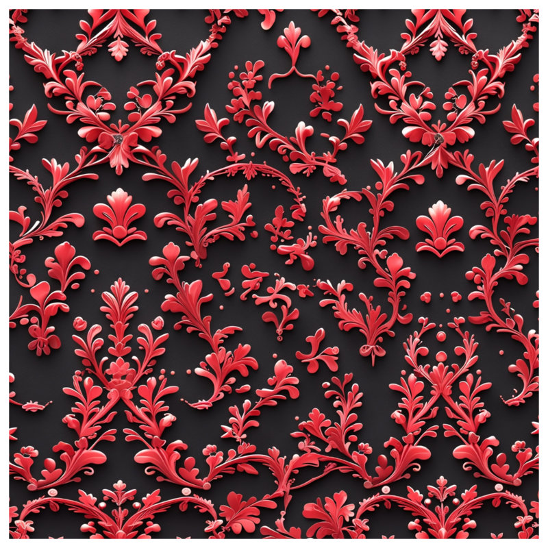 Couvertures damassées à motif floral rouge, 50in W x 60in H
