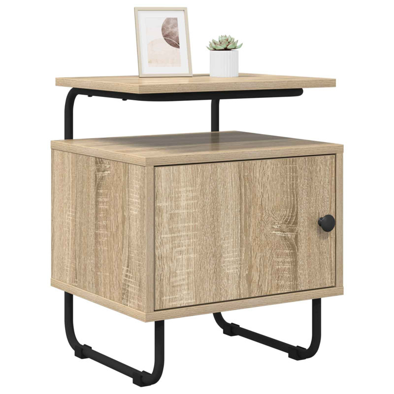 40 cm W Galvanised Steel Bedside Table