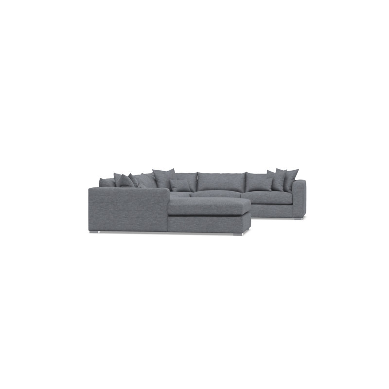 Sectional, Dark Gray Polyester