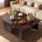 Modern Rectangle Coffee Table Set With Modular L-shape Design-493782613