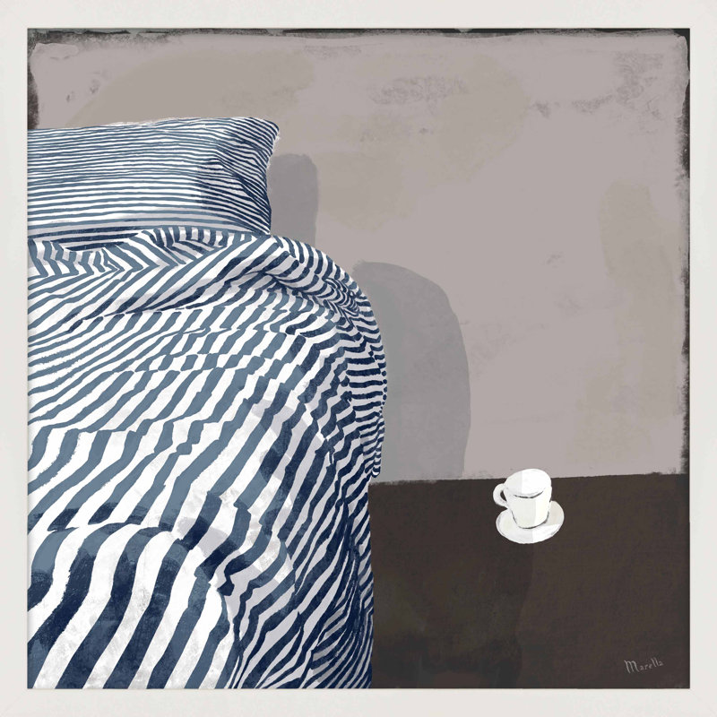 First Coffee by Marco Marella - Single Picture Frame Print, White Paper Framed, 24" H x 24" W