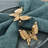 Gold Butterfly Napkin Ring Set of 4 with textured wings Design for Elegant Dining Table Decor