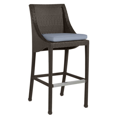 Athena Polyethylene (PE) Wicker Outdoor 30'' Bar Stool with Cushion