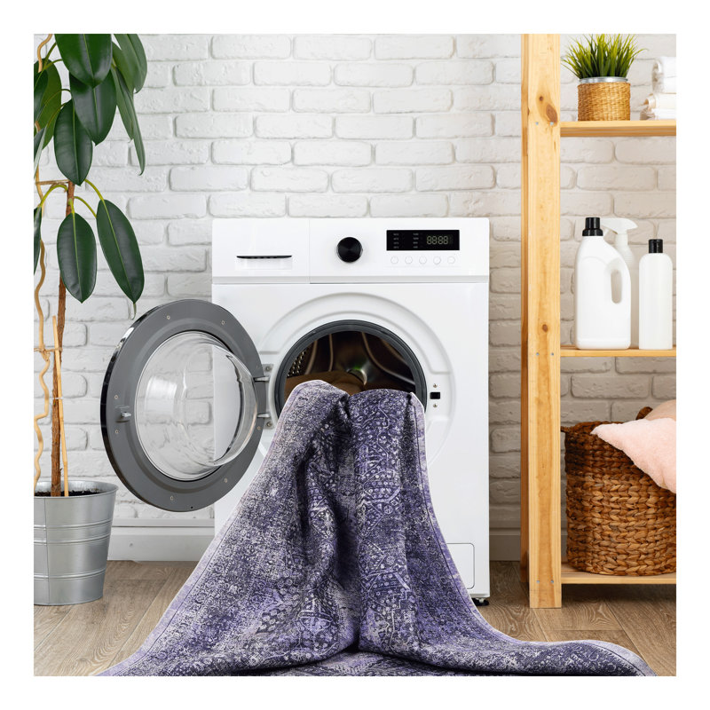 Area Rug, Washable Rug, Low-Pile, Non-Slip, Non-Shedding, Foldable, Kid & Pet Friendly - Area Rugs for living room, bedroom, kitchen (Anthracite)
