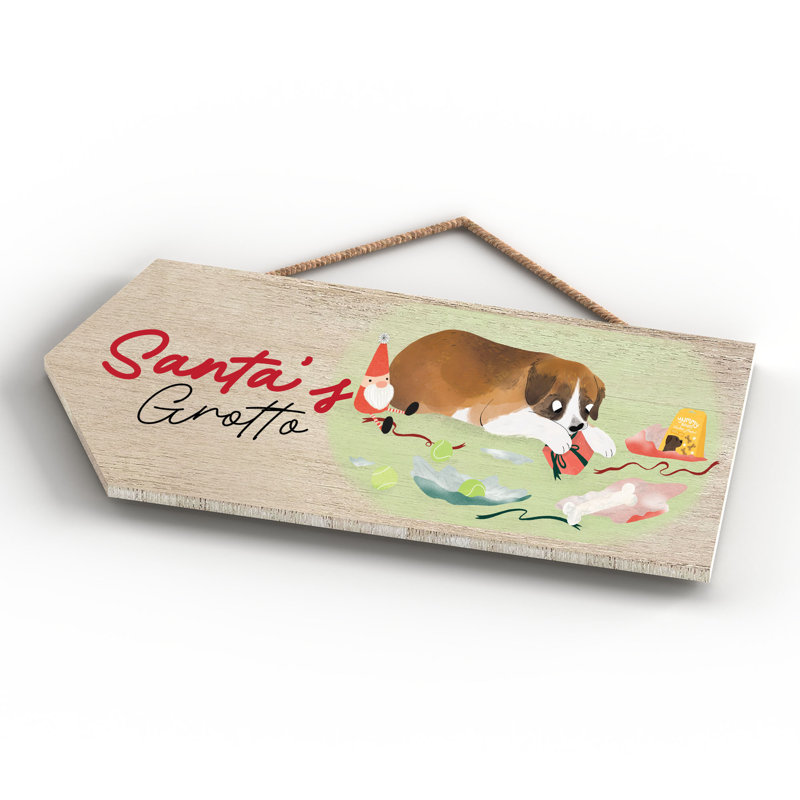 Santa's Grotto Santa Paws Wooden Plaque Vivid Squid Wholesale Wall Decor