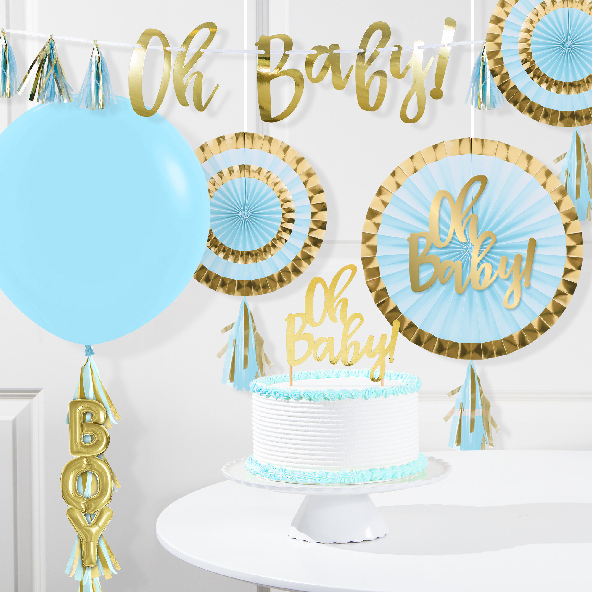 Creative Converting Oh Baby Boy Baby Shower Decoration Kit