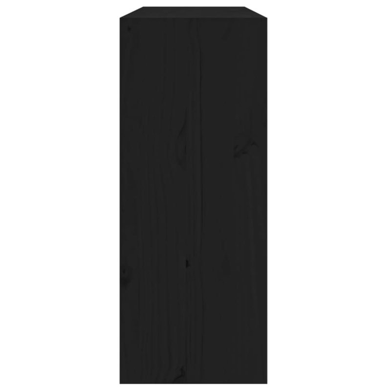 4 Bottle Solid Wood Floor Wine Bottle Rack, Black