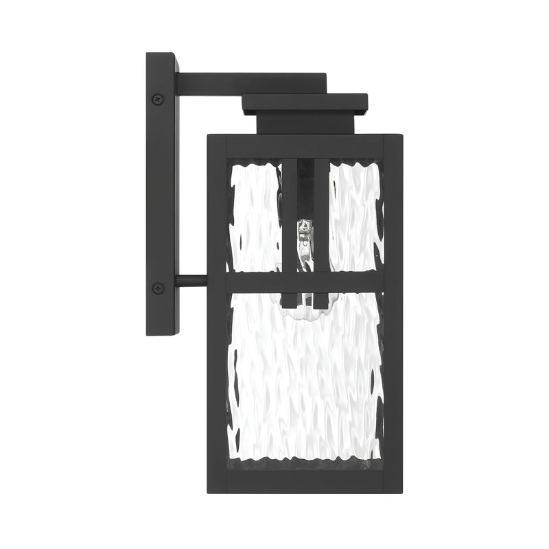 Hunter Aspenbrook Outdoor WeatherMax 1 Light Medium 14 Inch Wall Light, 14” H x 6.25” W x 8” D, Black