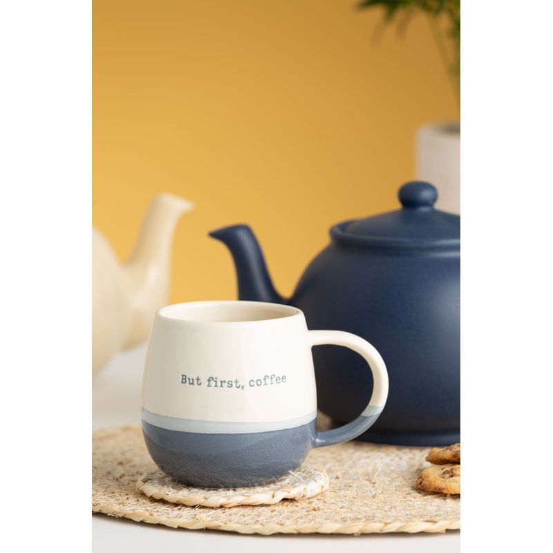 Stoneware Mugs Stoneware Coffee Mug, But first, coffee